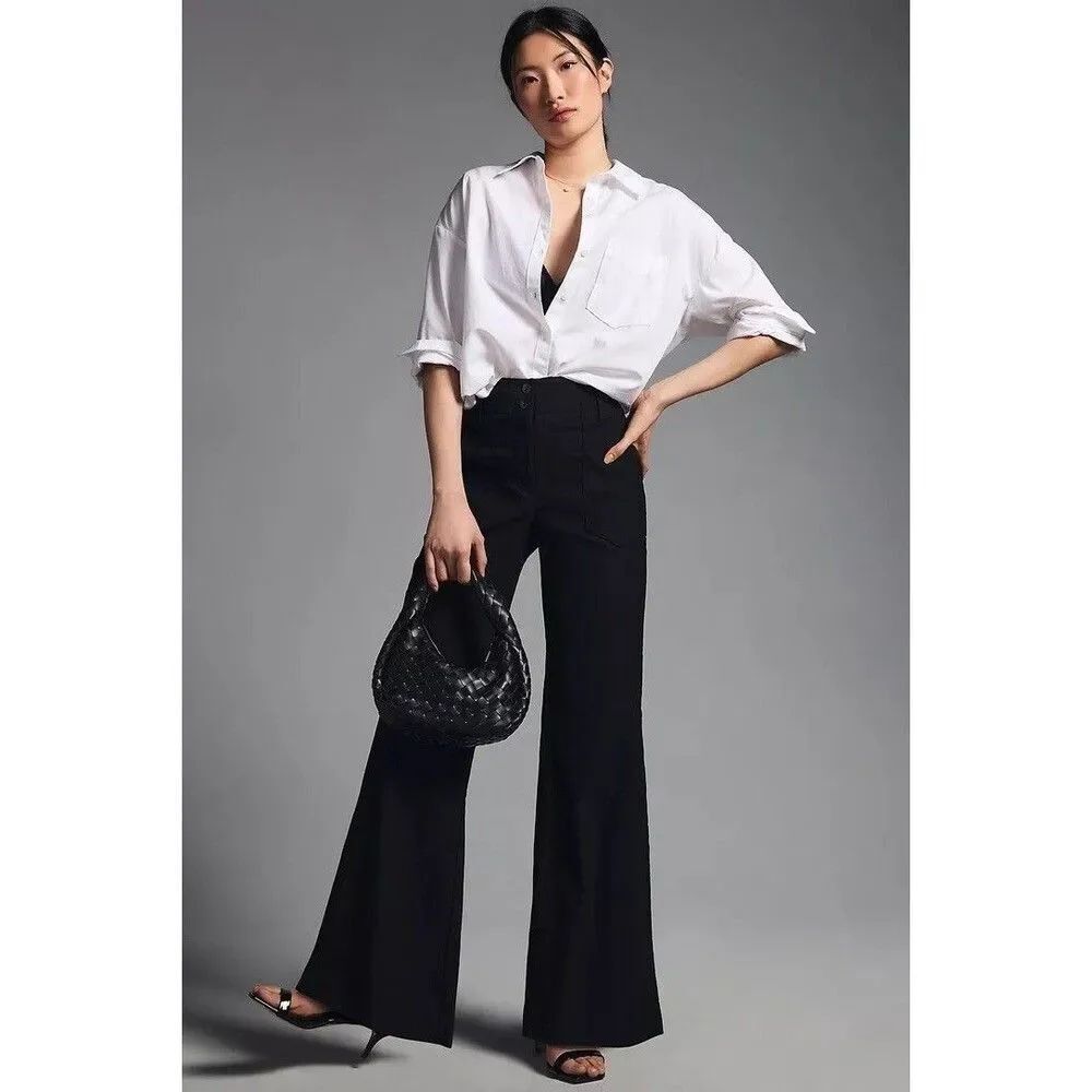 Anthropologie The Naomi Wide-Leg Flare Pants by Maeve Black 16P NWT